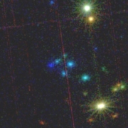 blue dots, or protostars, show star forming regions