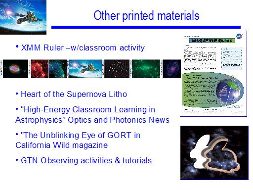 List of XMM-Newton E/PO print materials.